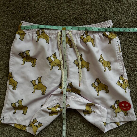 AMBSN Light Pink Bulldog Print Drawstring Shorts Size Small - Picture 8 of 9